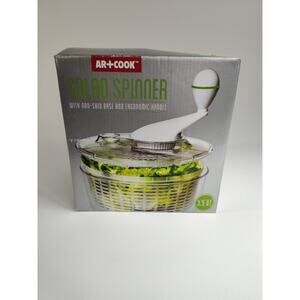 AR+COOK Salad Spinner - Green And Clear -‎ New - Open Box 3.5L